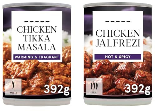 Chicken Jalfrezi 392g & Chicken Tikka Masala 392g | Ready to Heat | Convenient Tinned Meals