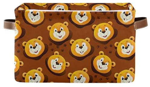 YANENDIE Storage Basket Cute Cartoon Beavers Storage Bin, Foldable Storage Cube for Shelves Closet Living Room