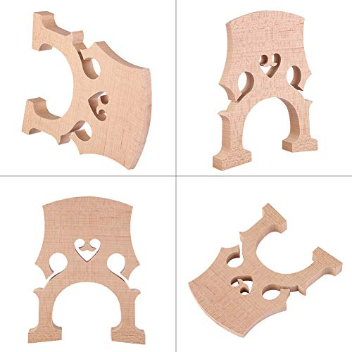 Dilwe Maple Wood Cello Bridge Ersättningstillbehör, med Solid Ljudöverföring för 1/2 1/4 1/8 Cello (Cellopiano kod 1/4)