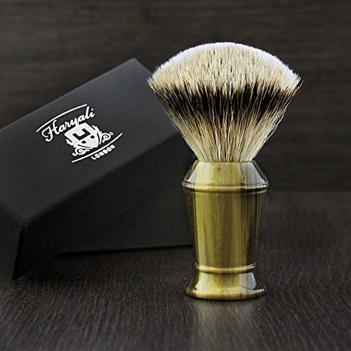 Silver Tip Badger Hair Shaving Brush in Imitation Horn Shaving Brush Buffalo Horn Handle. Nizza Classic Look