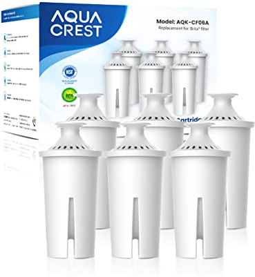AQUA CREST Filter Replacement for Brita® Water Pitcher & Dispenser, 6 Pack