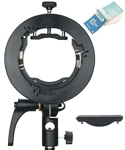 Godox Blitzhalterung Bowens Halterung für Godox V1, AD200Pro, AD400Pro, AD200, V860II, TT685, TT350 mit Snoot, Softbox, Reflektor, Diffusor - Schwarz, Kunststoff, Stativhalterung