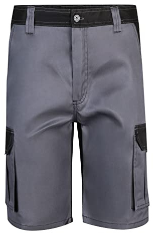 Velilla - 103021B; Bermuda bicolor multibolsillos; color gris y negro; talla 48