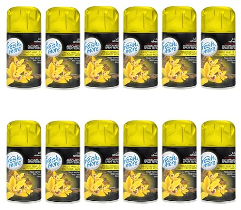 Fresh & More Lufterfrischer Nachfüller (12er Pack) 250ml, Magic Vanille&Forest Wood