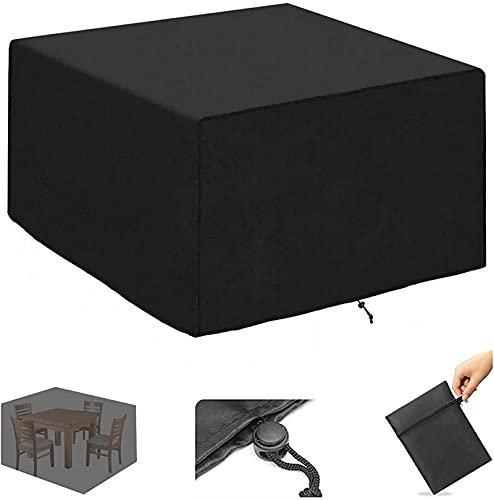 Xinmei Art Housse Salon de Jardin Différentes Tailles Protection Bache Table Mobilier Extérieur Imperméable Coupe-Vent Anti-UV Résistant Au Froid Meuble Tissu Oxford Noir 40x40x40cm