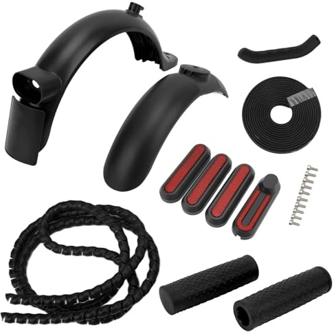 Keenso Juegos de Repuesto para Guardabarros de Scooter, Guardabarros Trasero/Delantero de Scooters para Modelos de Scooter Eléctrico (Negro) Patinetes eléctricos