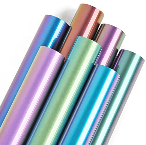 Lya Vinyl Chameleon Heat Transfer Vinyl, 7 Pack 12'' x 10'' Chameleon HTV Vinyl for Cricut,Silhouette Cameo, Chameleon Iron on Vinyl for Cloth, Hat, Fabric