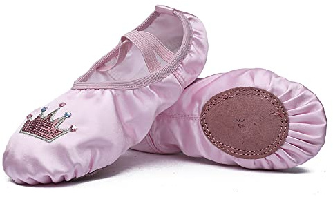 Girls Ballet Dance Shoes Women Split-Sole Gymnastic Slippers Pink 2.5 M US Little Kid