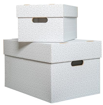 karton-billiger | Aufbewahrungsbox mit Deckel Archivbox Geschenkbox (6Stück, M - 34x25x20,5cm)