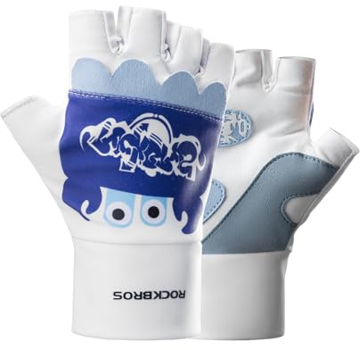 ROCKBROS Kids Fingerless Bike Gloves Sport Half Finger Gloves for Children Climbing Cycling Camping Outdoor Sports,Child - Friendly and Animal - Protective Theme