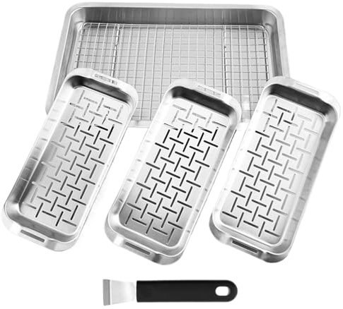 Grillkorg - grönsakskorg för grillning | multifunktionell bakkorg 42 x 28 cm rostfritt stål | non-stick rektangulär grill för köttfisk köttfisk räkor picknick strand