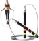 Speed-Springseil, Stahldraht, 3 m, PVC-Seil mit Griffen, leichtes Trainingswerkzeug für den Innenbereich, Heimtraining, Fitness-Zubehör, Blau, Schwarz, Rot