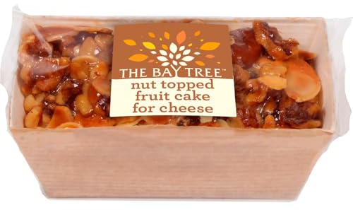 The Bay Tree Mini Nut Topped Fruit Cake for Cheese – 10 x 140g Packs | Traditional British Fruit Cake with Mixed Nuts | Great Cheese Pairing | Great for Gifting & Entertaining