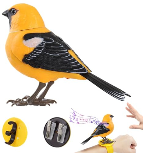 Jouet Oiseau - Jouet pour Tout-Petits - Animal de Compagnie Électronique Parlant Réaliste pour Bureau, Idéal pour Jeu Sensoriel Anniversaire Activités en Extérieur Décoration de Chambre Cadeaux