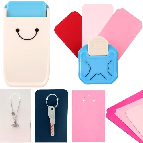 2 perforatori per carta, punzonatrice per orecchini e punzonatrice angolare decorativa 3 in 1 per progetti fai da te, portachiavi, gioielli, biglietti, scrapbooking, cartoncini, biglietti da visita