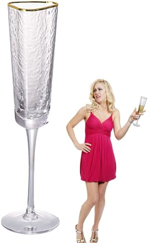 Coupes de Champagne - Flûtes à champagne transparentes en verre | Verres à vin concentrés, fournitures de fête, verres à champagne à paillettes dorées pour vin rouge, mousseux et plus encore