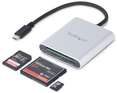 StarTech.com Lettore Multischede esterno per Flash Card SD/MMC/CF USB 3.1 ( Tipo-C ) Gen 1 (5Gbps)