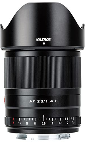 VILTROX AF 23mm F1.4 E-Mount Objektiv,Autofokus APS-C Weitwinkel Festbrennweite Objektiv (52 mm Filtergewinde) für Sony E Mount Kameras A7,A9,A6600,A6500,A6400,A5100 und Nex Serien,schwarz