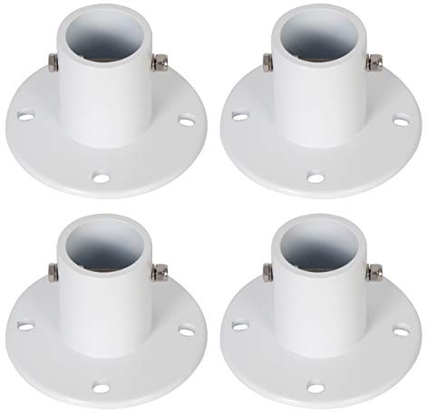 ECOTRIC Deck Anchor Flange Cast Aluminum Above Ground Pool Ladders/Handrails/Slide - 1 7/8” Inch Diameter of 1.9(4PC)
