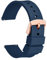 WOCCI 20mm Silicone Watch Strap with Rose Gold Buckle, Quick Release Bracelet (Navy)