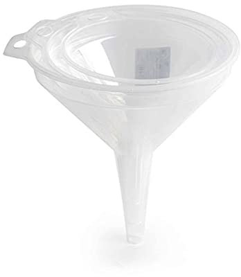 Set embudos de plástico resistente translúcido de distintos tamaños. Ideal para la cocina y diversos usos. 12 cm / 14 cm / 16cm