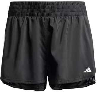 adidas Damen Pacer Training 3-Stripes Woven High-Rise Shorts (Plus Size), Black/White, XL Plus