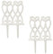 Relaxdays Beeteinfassung, 2er Set, Gusseisen, HxB: je 25 x 14,5 cm, Zierzaun Garten, zum Stecken, Beetzaun antik, weiß