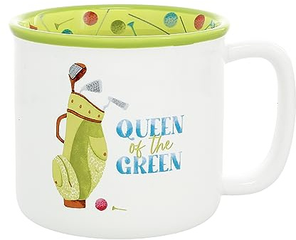 Pavilion Gift Company – Queen Of The Green – 18 oz Coffee Teacup Mug Humor Funny Golf Lover Gift Novelty