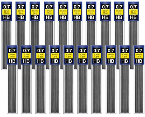 GZDAOXIA 240 pièces Mines de crayon 0,7 mm, remplacer HB Mine de Crayon pour porte-mines, pour écrire peinture, Maison École(0,7 mm)