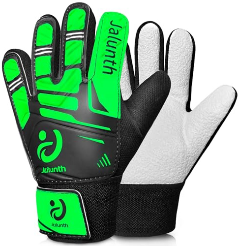 Jalunth Guanti da Portiere per Bambino Bambini Ragazzo Ragazzi Ragazze Uomo Guanti calcio portiere Allenamento con Protezione Palmo in Lattice Antiscivolo
