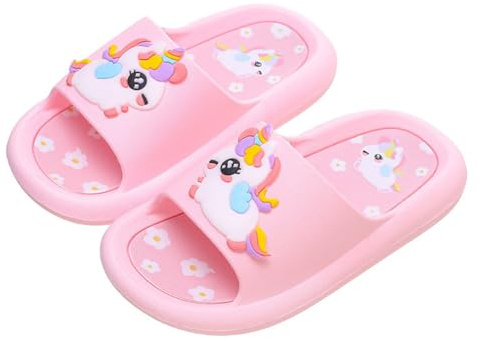 Sandales licorne antidérapantes pour filles - Pour la plage, la piscine, la salle de bain, la douche - Chaussures d'été confortables pour enfants, rose b, 25/26 EU