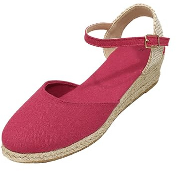 Alpargatas Mujer Cuña Plataforma Verano Comodas Sandalias Elegantes Esparto Alpargatas Cierre De Hebilla Cerradas Casual Yute Zapatos De Vestir Flexibles Moda Sandalia Antideslizantes Boda Novia 2025