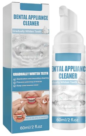 Wonsters 60 ml schiuma detergente per retainer, detergente per apparecchi ortodontici e mascherine dentali, schiuma detergente alla menta fresca per allineatori