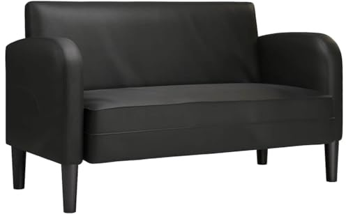 Emmtore Sofá Loveseat de Cuero sintética Color Negro de 110 cm