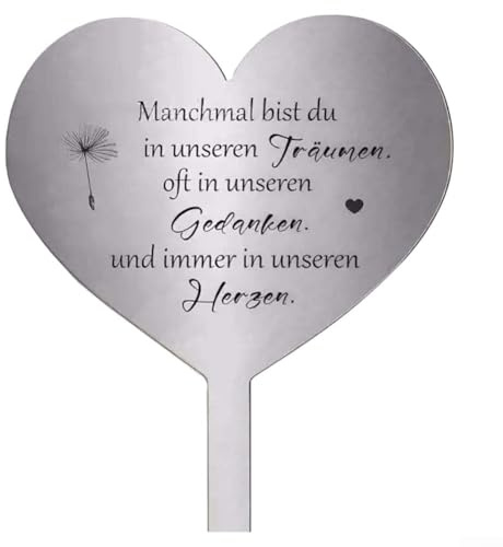 Decorazione per tomba a forma di cuore in acciaio inossidabile con costruzione resistente alle intemperie per una maggiore durata in ambienti esterni per tomba (A)