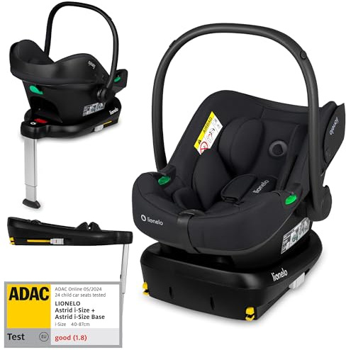 LIONELO Astrid i-Size Set Seggiolino Auto Ovetto con Base ISOFIX 40-87 cm