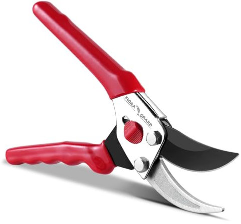 FLORA GUARD Bypass Gartenschere,blumenschere mit 6,35 cm extra lange, scharfe, präzisionsgeschliffene SK5-Klinge,für Blumen und Zweige bis 18 mm Durchmesser,mit Saftrille