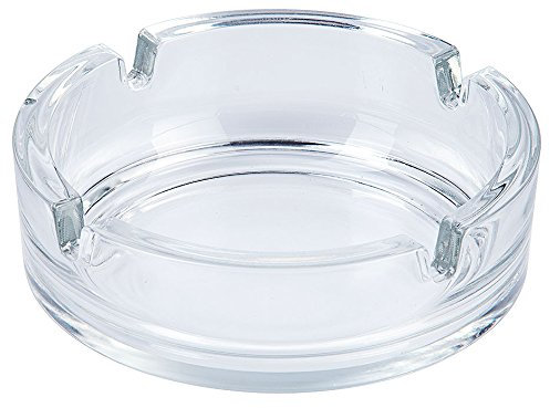 Glas-Aschenbecher, klar, 4 Zigarettenablagen/Ø 10,5 cm, Höhe: 3,5 cm | ERK