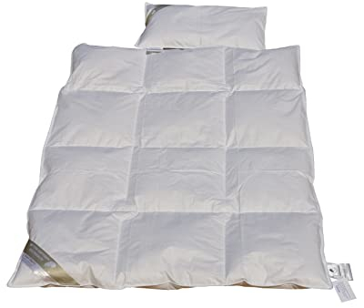Hofmann Set Kinder Baby Ganzjahresdecke 100x135 + Kissen 40x60 100% Daunendecke