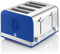 Swan Official Rangers Football Club 4 Slice Retro Toaster, Blue, 1600W, Red Indicator Lights, Defrost and Reheat Settings, Removable Crumb Tray, Cord Storage, Rangers FC Toaster, ST19020RANN
