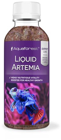 Aquaforest Liquid Artemia 250 ml, sostituto di mangime vivo pronto all'uso per pesci d'acquario e frittura, cibo liquido ricco di nutrienti, supporta la crescita, la digestione e l'immunità, per tutti