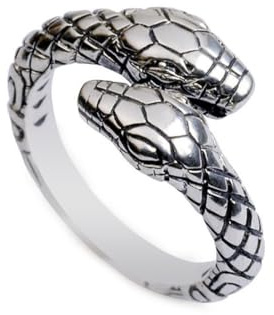Youery Schlange Ring - Offene Ringe, Edelstahl Fingerring, Punk Vintage Schlange Tierschmuck - Ring für Frauen/Männer
