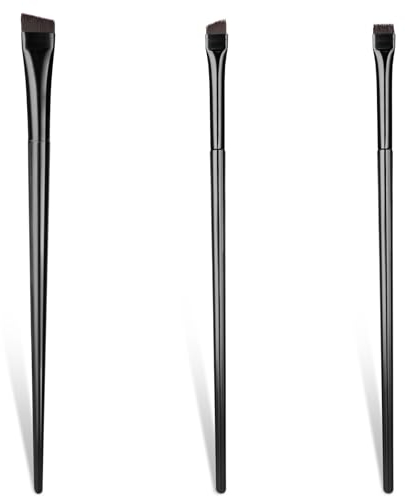 Eyeliner Augenbrauen Pinsel, Abgewinkelter Eyeliner Pinsel Make Up Eyebrow Pinsel Augenbrauenpinsel Schminkpinsel Lidschatten Pinselset Applikator Kosmetikpinsel Brush Kleine Drybrush Pinsel, 3 Stück