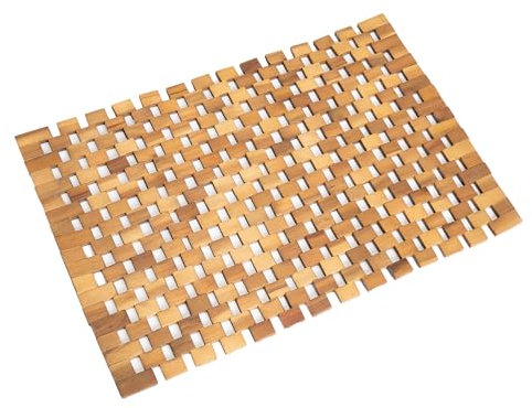 GREEN ALLUVIUM Acacia Wood Bath Mat - Non Slip Sturdy Wooden Shower Mat - Spa, Sauna, Cold Plunge, Camping, Bathroom Décor, Wood Door Mat 20 x 32