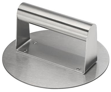 BS-VOG Presse Steak Haché 6,2 Pouces, Smashed Burger en Acier Inoxydable avec Poignée Renforcée, Presse Ronde pour Steak Haché, Accessoire Professionnel pour Barbecue et Grillades
