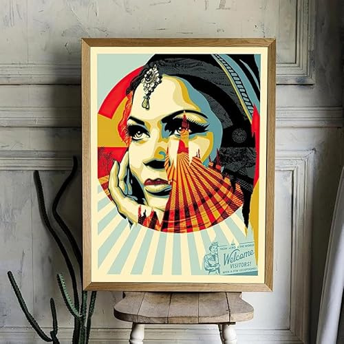 Waeta Rnvzx Shepard Fairey Vintage Poster Femmes Toile Wall Art Shepard Fairey Peinture Shepard Fairey Impressions Pour La Maison Décor Photo 50X70cm Sans Cadre