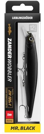 Lieblingsköder Zanderwobbler 125mm 20g - Wobbler zum Zanderangeln, Farbe Lieblingsköder:Mr. Black