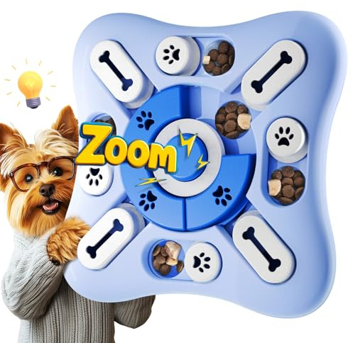 TRIGRAND Jouet Intelligent pour Chien, Contre l'ennui avec des Sons de grincement, Jouet à friandises, entraînement du QI, Lavable, pour Petits Chiens de Toutes Tailles,Blanc