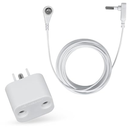 Grounding Cord with Adapter Splitter, Plug Multiple Grounding Products in to Single Ground Port,for Sheet,mat,Pillowcase,15 FEET Long Cable (Grounding Cord with Adapter Splitter)
