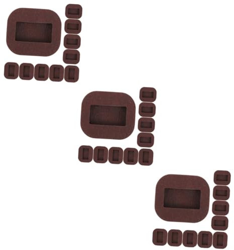 Homoyoyo 3 Ensembles Patin De Fixation du Rouleau De Meubles Poignées Protège Pieds De Chaise Tapis De Chaise Tasses À roulettes Tapissé Light Brown Feutre 10 Pièces * 3